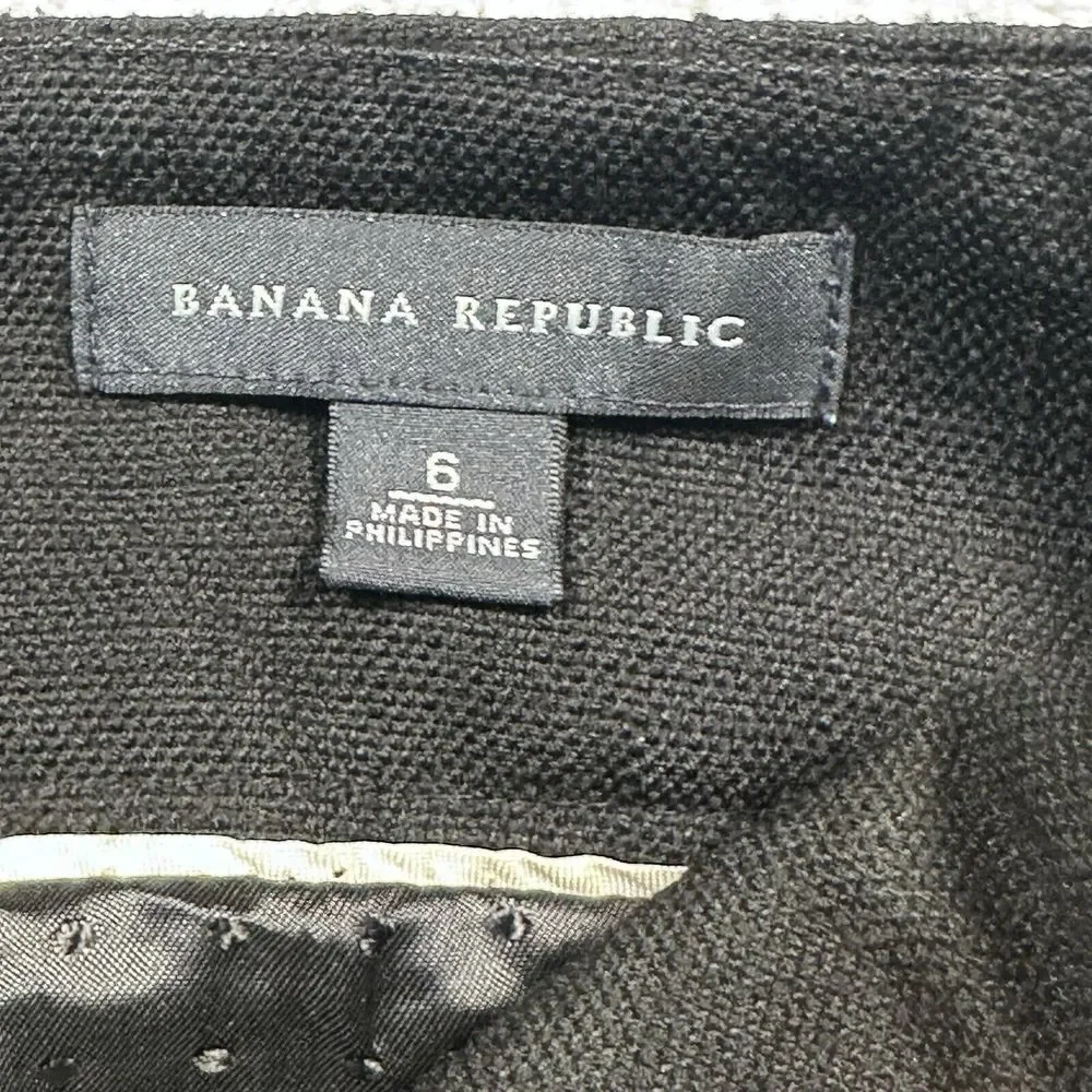 Y2K Banana Republic 100% Wool Pencil Skirt Women's Size 6 Black See‎ Desc.